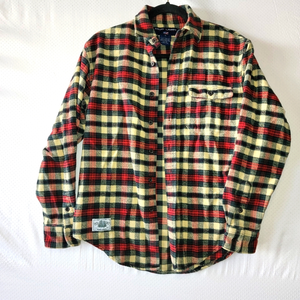 Ralph Lauren Womens Size 4 100%  Cotton Plaid Flannel